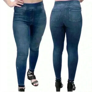 SPANX PullOn Skinny Jeans Size 3X Dark Denim High Rise Casual Bodycon Stretch